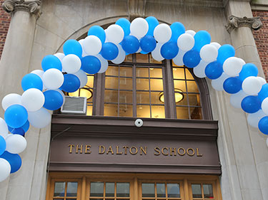 A balloon arch over the Dalton School doorway. A balloon arch over the Dalton School doorway.