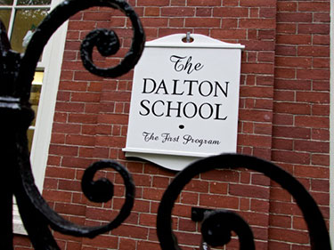 The Dalton School sign on a building. Links to Gifts of Real Estate